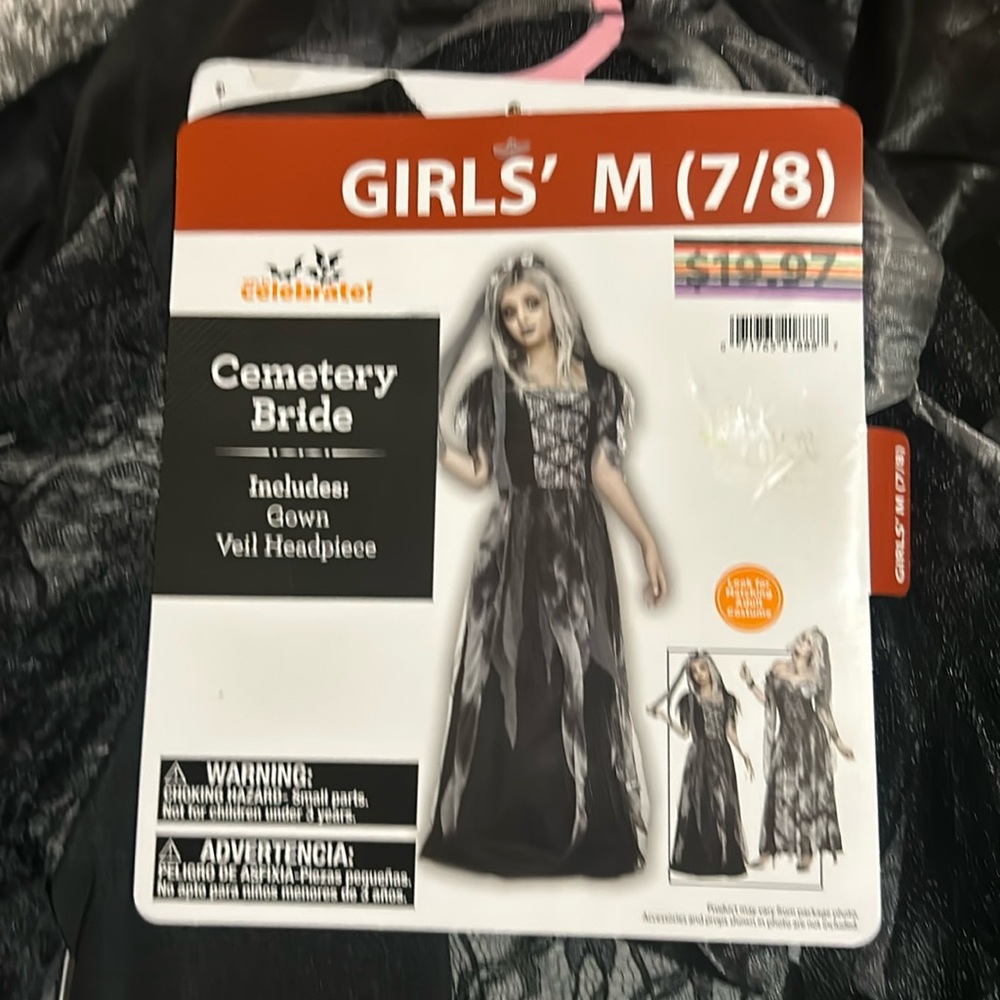 Cemetery Bride Costume Girls M (7/8) (New)
